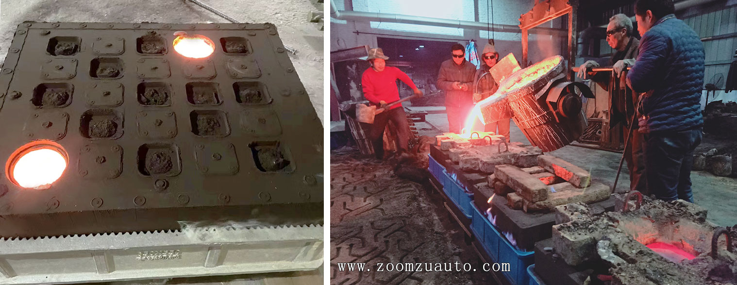 Pouring design of sand molds