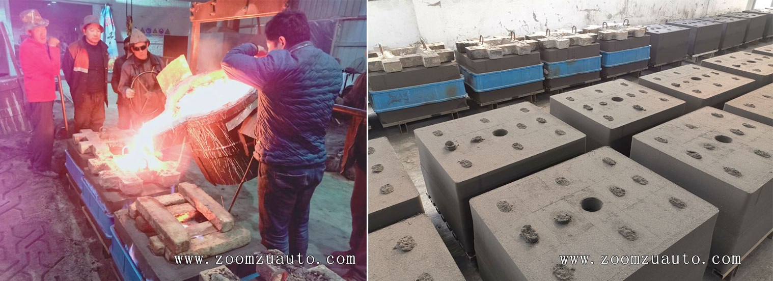 Casting and pouring of valve castings