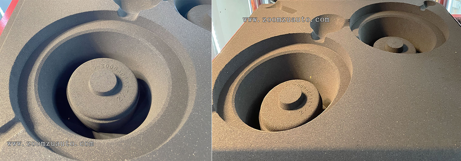 Sand mold design for casting truck axle head castings